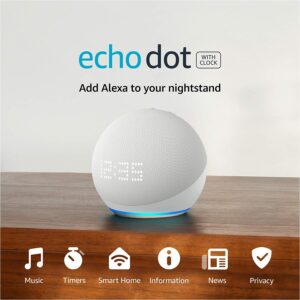 امازون اليكسا إيكو دوت 5 مع ساعة Amazon echo dot 5th + clock